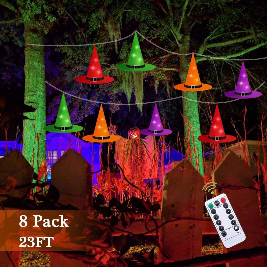 Halloween Decorations Witch Hat, 8 Pcs 