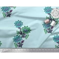 thumbnail image 2 of Soimoi Poly Georgette Fabric Leaves & Floral Block Print Fabric by The Yard 42 Inch Wide, 2 of 3