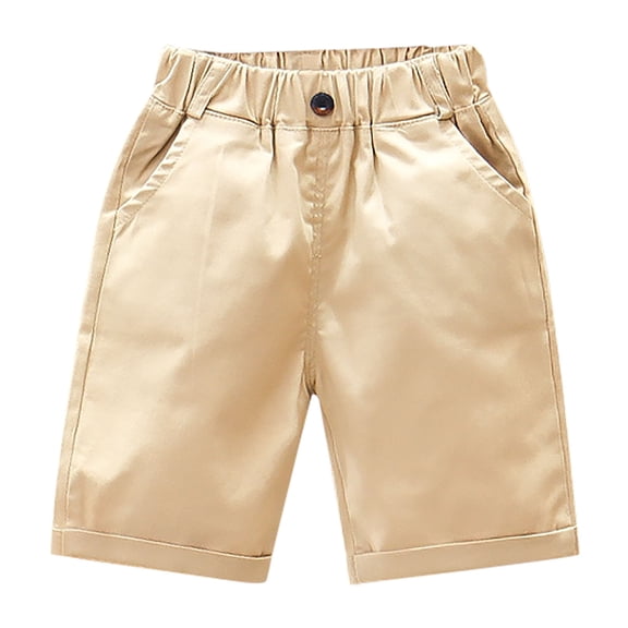 Zpanxa Running Shorts Toddler Kids Boy Fashion Cute Solid Color Casual School Uniform Suit Shorts Cargo Pants Khaki 9 Years