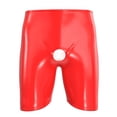 thumbnail image 2 of Men's Shiny Leather Boxer, Sexy Open Crotch, Comfort Stretch Waistband, Glossy PU Leather, 2 of 6