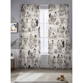 thumbnail image 3 of Vintage Rooster Farmhouse Sheer Curtains 84 Inches Long 2 Panels Set, Window Sheer Curtains for Living Room/Bedroom, Grey Wooden Farm Animals Striped Light Filtering Rod Pocket Curtain 52''x84''x2, 3 of 8