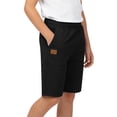 thumbnail image 3 of Liyamei Boys Athletic Shorts with Stretch for Summer Running Sports Size 5-16,Black, 3 of 7