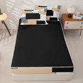 thumbnail image 4 of Castle Fairy Retro Stacked Rectangle Zipper Twin Comforter Sets with Fitted Sheet and 2 Pillowcases,Mid Century Solid Square Zipper Bedding Set,Beige Gray Black White,Reversible, 4 of 7