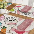 thumbnail image 5 of Happy Easter Bunny Placemats Set of 4, Cute Rabbit Eggs Carrot Polka Dot Stripes Dining Table Place Mats, Farmhouse Kitchen Decor Home Decoration 12 x 18 Inch, 5 of 5