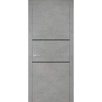 Modern Wood Interior Door with Hardware | Planum 0014 Concrete | Single Panel Frame Trims | Bathroom Bedroom Sturdy Doors-18" x 80"
