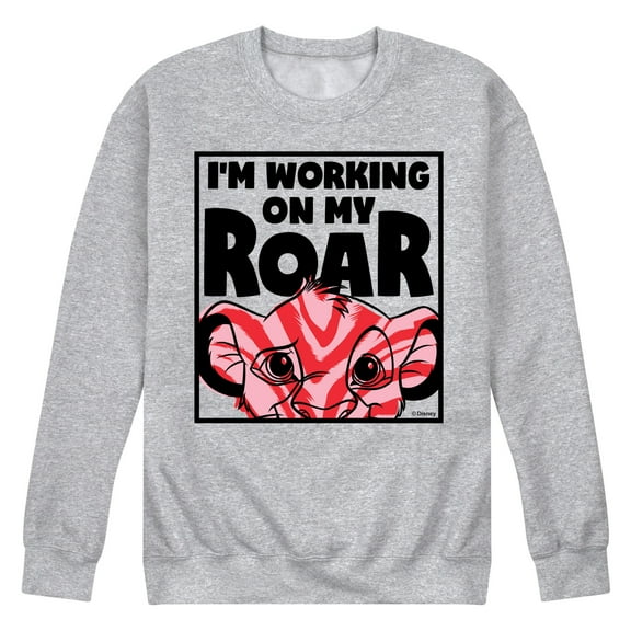 The Lion King - I'm Working on my Roar - Simba - Men's Crew Neck Fleece Pullover
