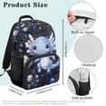 thumbnail image 7 of Jeiento Space Axolotl Kids Backpack Set for Boys Girls Water Resistant Large Capacity 17 Inch 4-Piece Backpack with Lunch Bag, Pencil Case, Bookmarks for Elementary School, 7 of 7