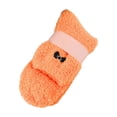 thumbnail image 2 of One Pack Solid Pastel Fuzzy Lounge Socks With Tiny Bow Decoration, Stretch Comfort Cuff Hosiery, Heat Lock Socks for All Day Home Relaxation Orange, 2 of 4