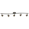 thumbnail image 3 of Cal Lighting 7.25-19.25" Adjustable Metal Serpentine Five Light Ceiling Fixture-Finish:Brushed Steel,Shade:Cone Black Metal, 3 of 6