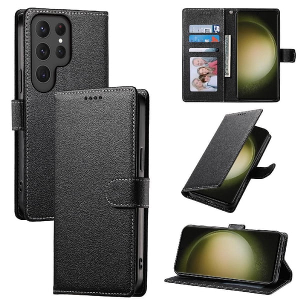Funda para FOXDOCK Samsung Galaxy S23 Ultra– Cuero Premium, 3 ranuras para tarjetas, Protección contra impactos