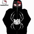 thumbnail image 2 of Sanrio-Sudadera gótica con estampado de Hello Kitty Spider para mujer, cárdigan suelto de estilo Punk, abrigo para parejas, sudaderas con capucha para Halloween, Otoño, nuevo, 2 of 4