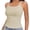 Beige, variant on Women Scoop Neck Spaghetti Strap Ribbed Tank Tops Basic Slim Fitted Camisole Sleeveless Layering Shirts