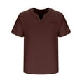 thumbnail image 4 of Coorders George Men's Henley Shirts Classic Short Sleeve Fashion Basic Button Cotton T-Shirt with Pocket, Wine, Size XL, 4 of 7