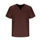 thumbnail image 4 of Blusas y camisas de manga corta con cuello en V para hombre, cómodas, lisas, de manga corta, con cuello en V, estilo casual, blusa de poliéster para hombre, 4 of 7