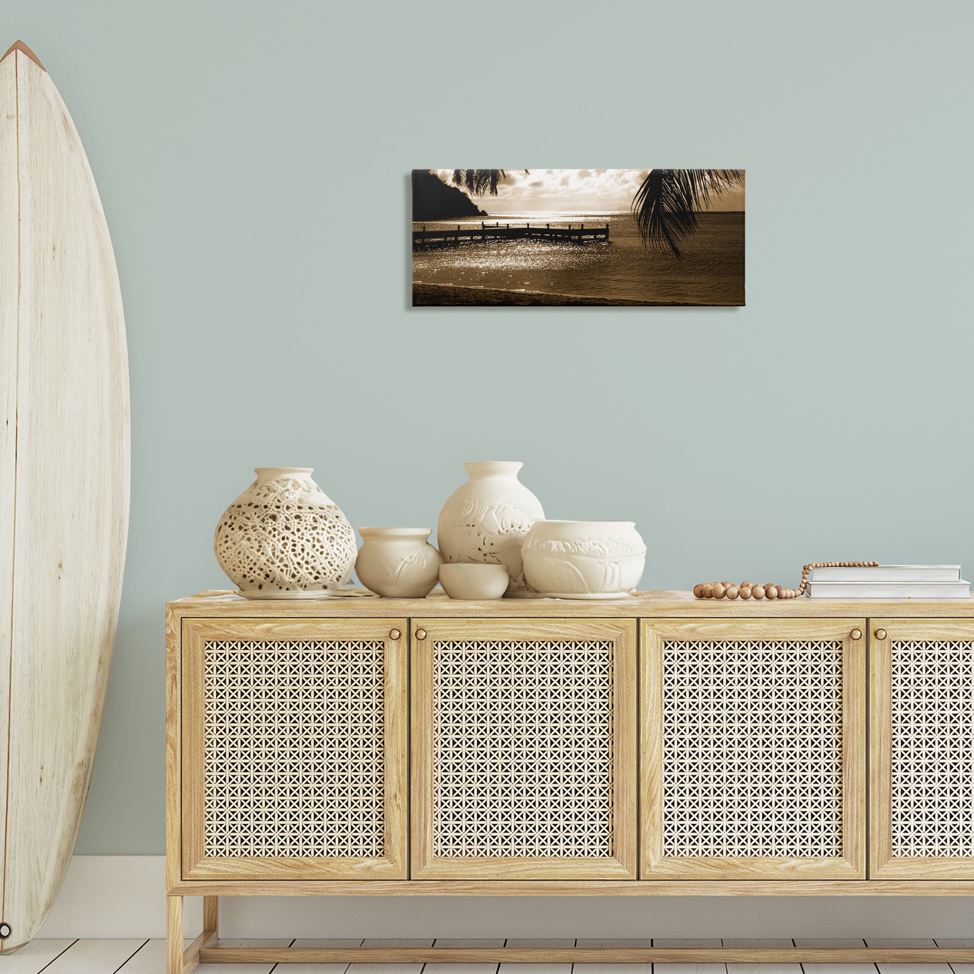 Stupell Industries Wooden Jetty Dock Landscape & Nature Photography Wrapped Canvas Art Print Wall Art, 30 x 13