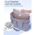 thumbnail image 5 of Narwey Large Puffer Work Tote Bag for Women, 20L Lightweight & Spacious Shoulder Handbag with Cup Holder, 15.6" Laptop Compartment & Trolley Sleeve for Travel, Nurse,Grey, 5 of 11