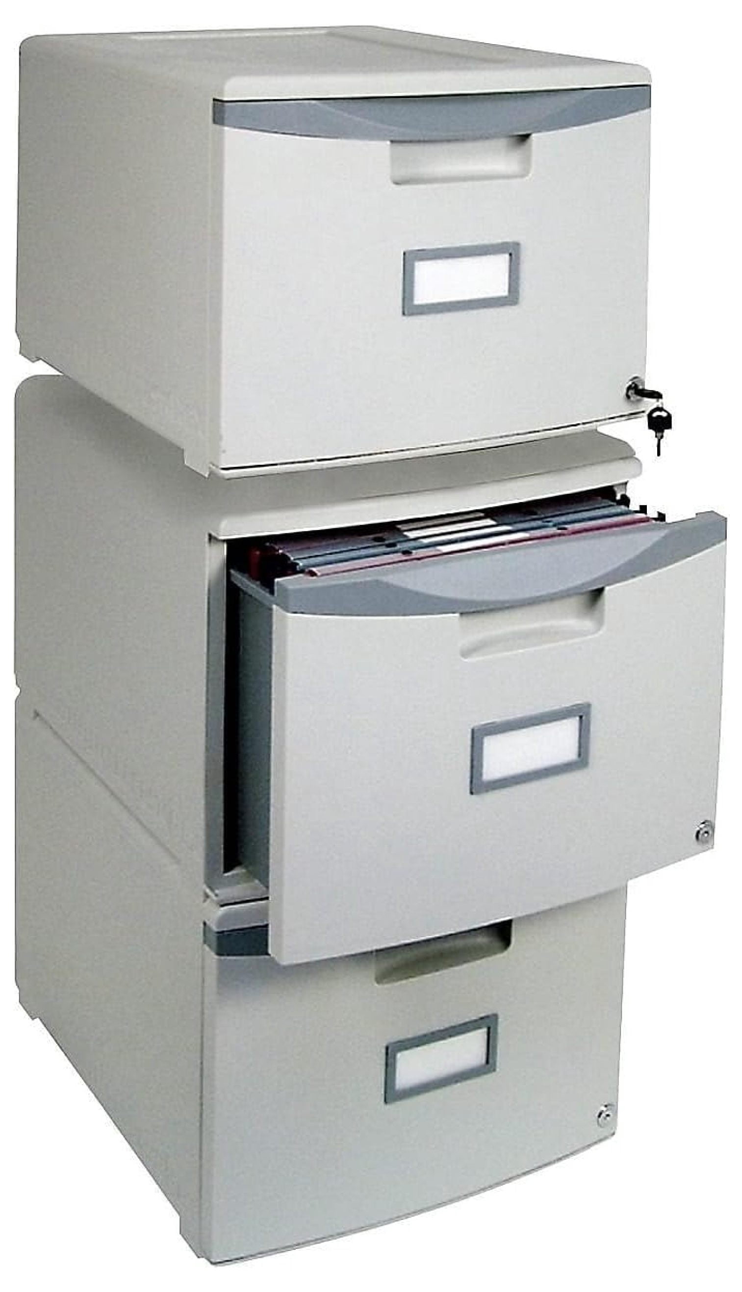 Plastic One-Drawer File Cabinet – Locking Document Organizer for Home and Office, Gray, 1-Pack (61251B01C)