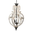 thumbnail image 1 of Distressed White Frame With Black Iron C Chandelier, 1 of 1