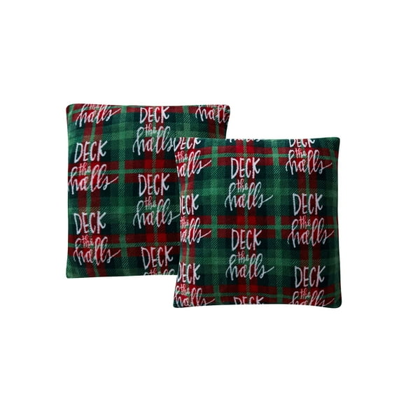 BIRCH TRAIL BEDDING COMPANY Holiday Print Green 18 x 18 Decorative Pillow