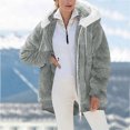 thumbnail image 4 of RQYYD Womens Oversized Sherpa Jacket Fuzzy Fleece Zip Up Hoodies with Pockets Warm Fall Outfits Winter Coats, 4 of 7