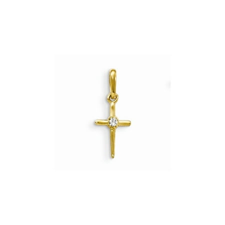 14k Yellow Gold Madi K CZ Children's Cross Pendant