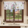 thumbnail image 6 of 2 Pack Valances for Window, Easter Bunny Short Curtains for Kitchen Bedroom Living Room, Spring Flower Daisy Tulips Farmhouse Wood Plank Rod Pocket Small Window Treatment Valance Drapes 42 x 12 Inch, 6 of 8