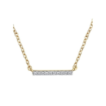 1/20 cttw Diamond (VS clarity, G-H color) Bar Necklace in 14K Yellow