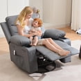 thumbnail image 3 of ChaoLink Swivel Rocker Recliner Massage Chair with Heat, Glider Nursery Reclining Sofa, Cup Holders, Side & Front Pockets, 3 of 6