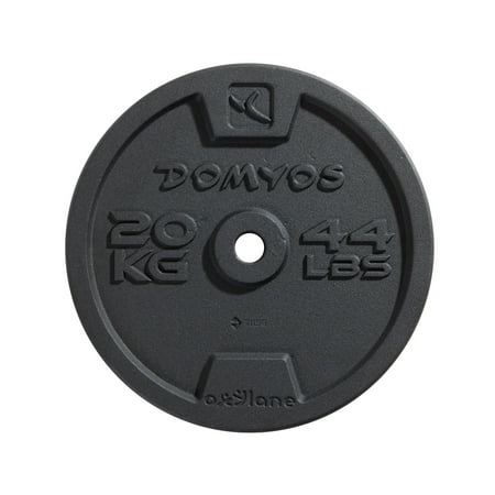 Decathlon - Domyos Cast Iron Weight Training Plate, 28 mm, 20 kg or 44 Lbs