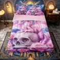 thumbnail image 2 of Erosebridal Fantasy Pink Dragon Zipper Full Size Comforter Sets with Fitted Sheet and 2 Pillowcases,Soft Rose Skull Accent Zipper Bedding Set,Pink Lavender,4pcs,Pink Reversible, 2 of 6