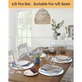 thumbnail image 5 of 15 Inch Round Placemats Set of 4, Fall Non Slip Heat Insulation PP Table Mats, Blue Pumpkin Thanksgiving Autumn Stripe Leaf Washable Place Mats for Kitchen Dining Party Table Decor, 5 of 7