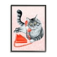 thumbnail image 5 of Stupell Industries Expressive Manx Cat Vintage Telephone Botanical Pattern Graphic Art Black Framed Art Print Wall Art, Design by Amelie Legault, 5 of 5