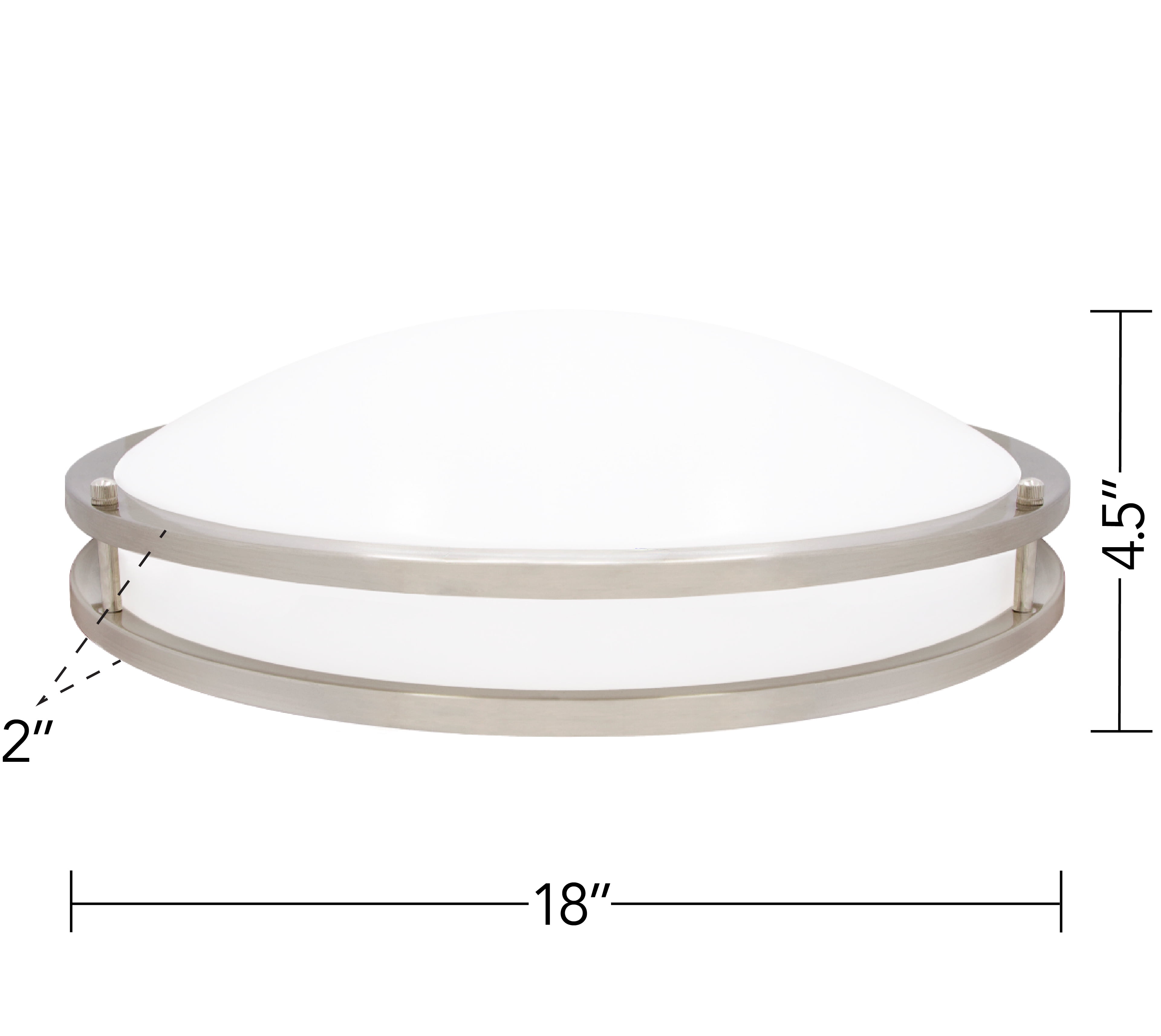 Maxxima 18 in. LED Flush Mount Ceiling Light, 5 CCT 2700K-5000K, 2000 Lumens, Round Color Selectable Dual Ring Fixture, Dimmable