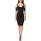 thumbnail image 1 of Vestido de suéter ajustado con hombros descubiertos para mujer Minkpink negro grande, 1 of 1