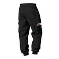 thumbnail image 4 of Dvprdro Mens Baggy Cargo Sweatpants, Fleece Lined Joggers Sweatpants for Men, Trendy Striped Drawstring Elastic Waist Sports Work Pants, 4 of 10