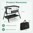 thumbnail image 3 of Costway  Baby Bedside Sleeper Bassinet with  Wheels & Storage Tray Folding Adjustable Crib, 3 of 10