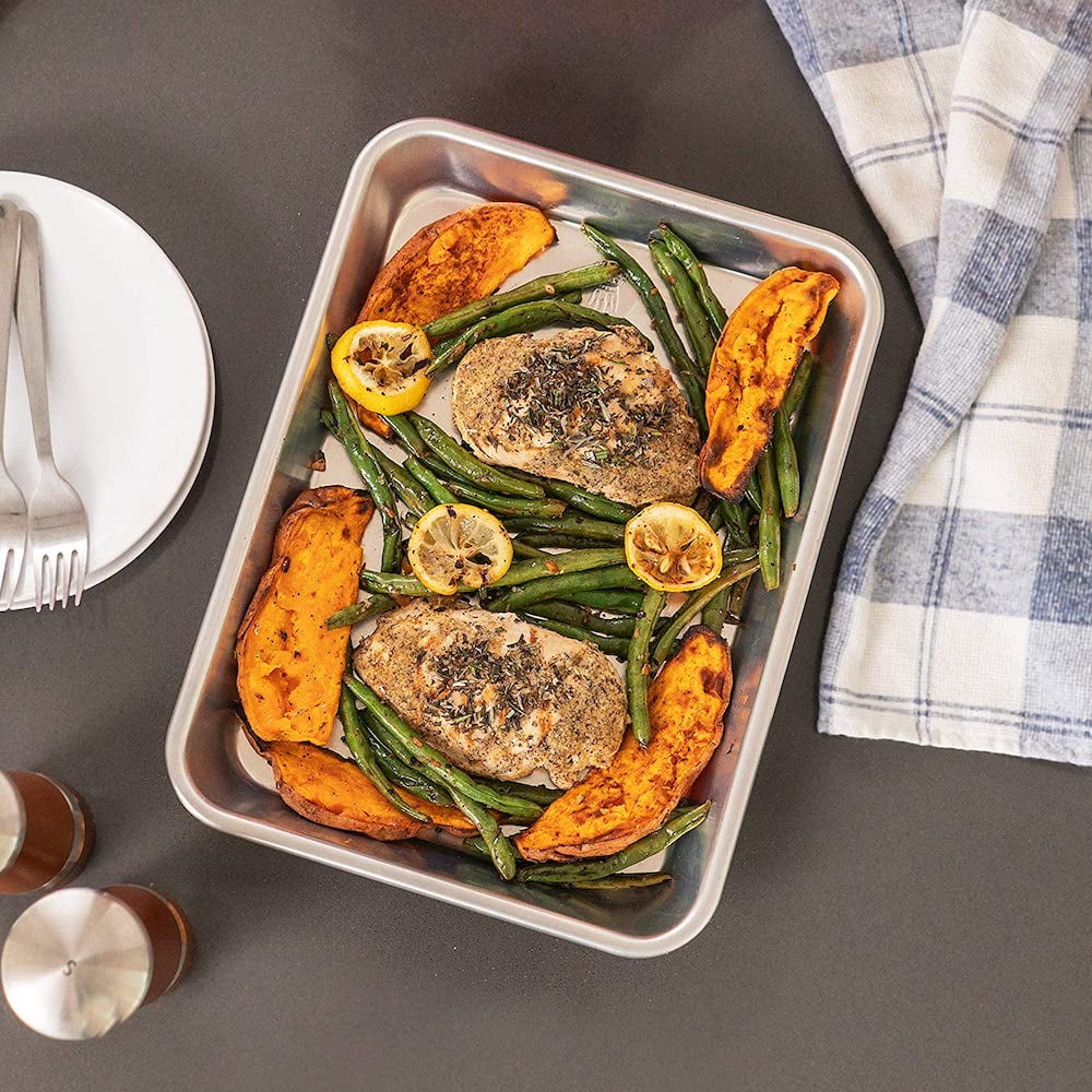Ultra Cuisine 17.9" x 12.9" Stainless Steel,Aluminum Baking Sheet,