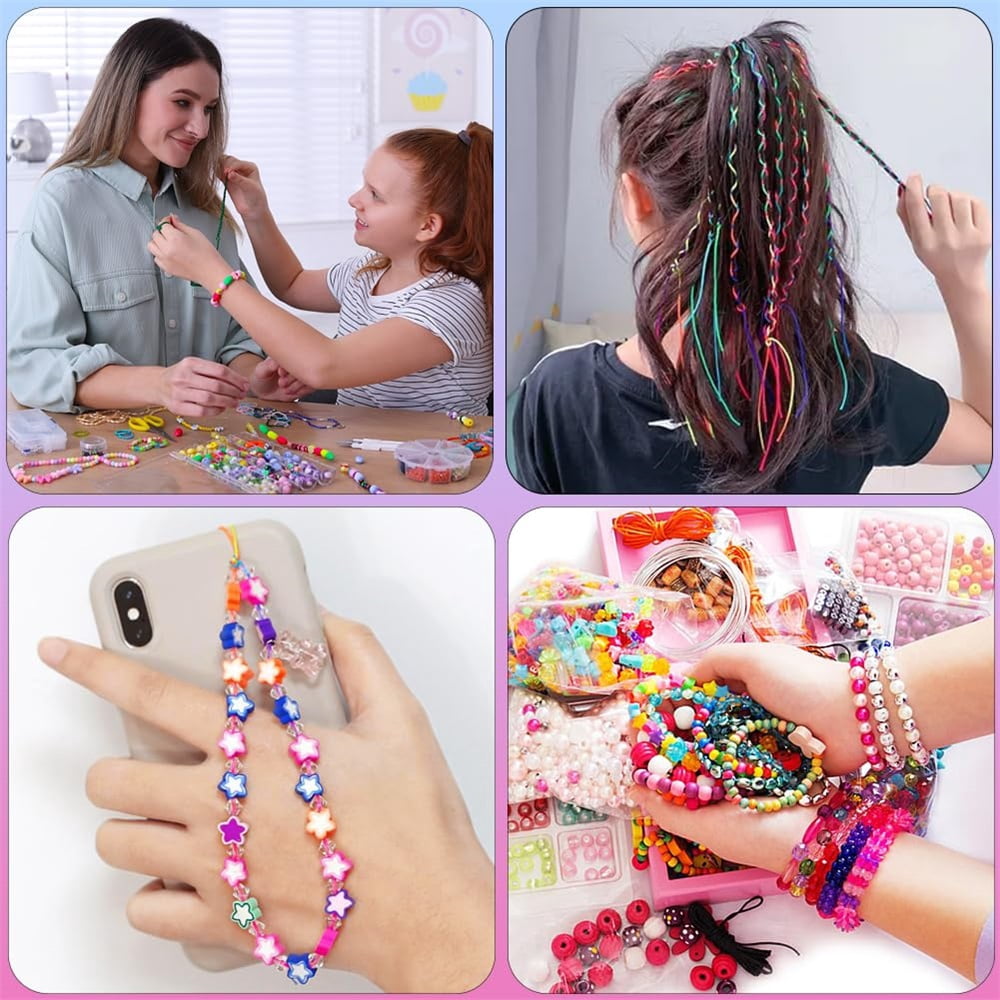 1mm Stretchy Bracelet String, Sturdy Rainbow Elastic String Elastic Cord for Jewelry Making, Necklaces, Beading and Crafts，3pcs，（Colourful）
