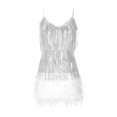 thumbnail image 6 of Women Tassel Dress For Women Sexy Sequins Tassels Flapper Dress 1920 Gatsby Cocktail Dance Dress Mini Bodycon Club Dress, 6 of 8