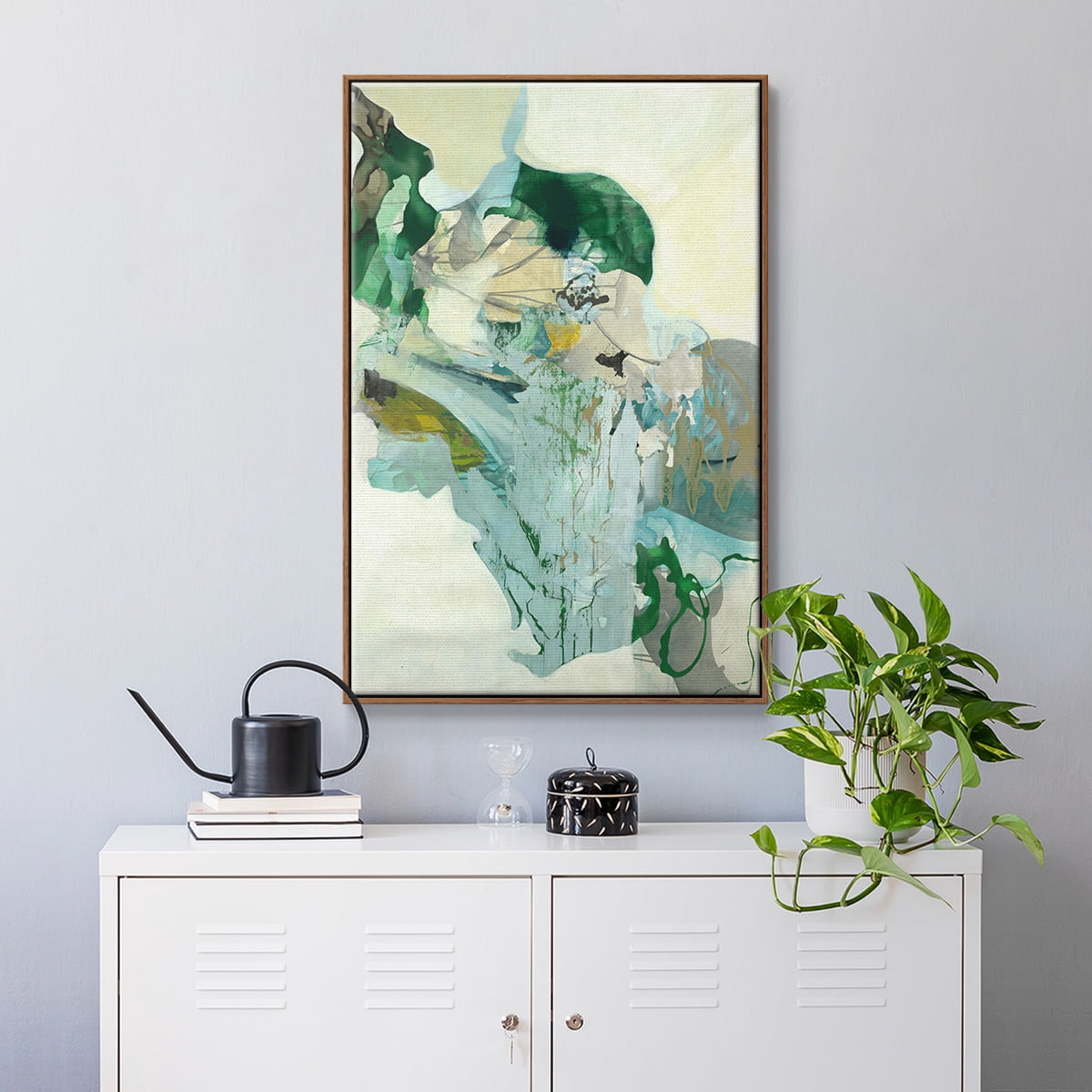 Ivy Framed Premium Gallery Wrapped Canvas - Ready to Hang - 27 x 41 - Walnut Floating Frame