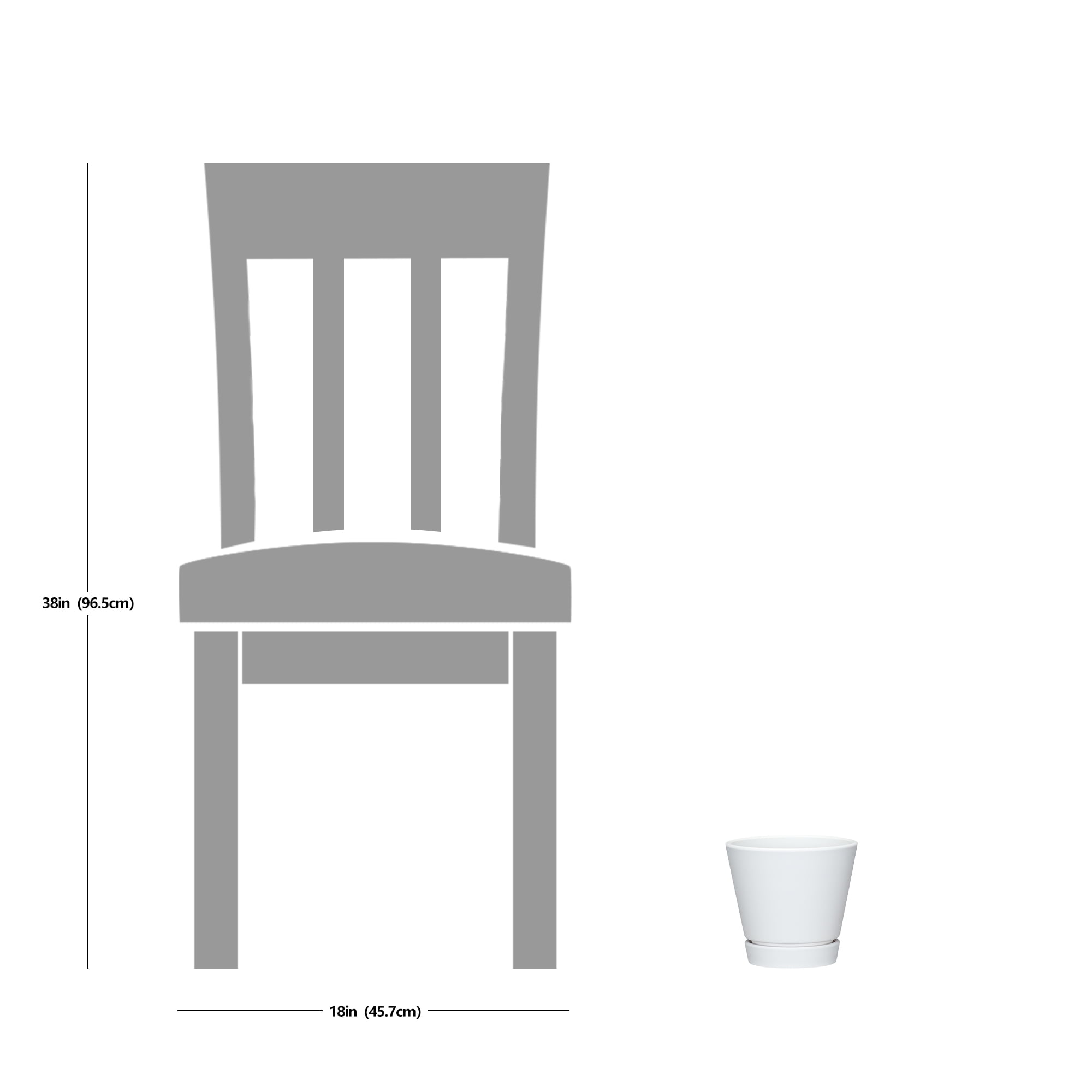 (2 pack) Mainstays Recycled Resin Planter With Attached Saucer, White, 5.9in x 5.9in x 5.5in