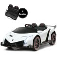 thumbnail image 1 of Gymax 12V 2-Seater Licensed Lamborghini Kids Ride On Car w/ RC & Swing Function White, 1 of 10