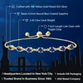 thumbnail image 2 of Gem Stone King 2.45 Ct Round Blue Created Sapphire 18K Yellow Gold Plated Silver Infinity Bracelet for Women, 2 of 6