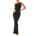 thumbnail image 1 of Vestido largo REORIA para mujer, de verano, con hombros descubiertos, negro, 1 of 7