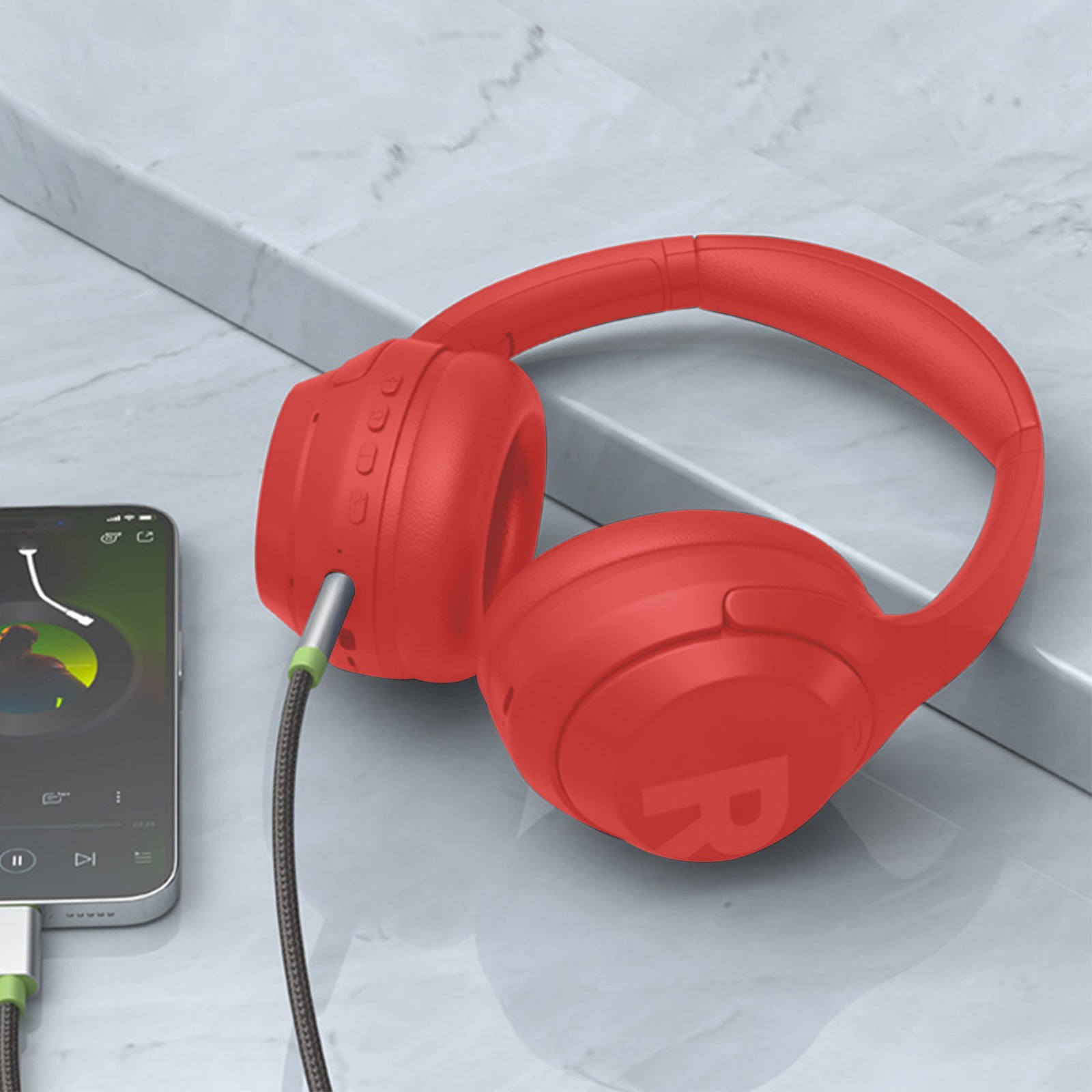 Oggfader Wireless Headphones Bluetooth Earphone Wireless Headphones Stereo Foldable Sport Earphone Microphone Headset Handfree Red