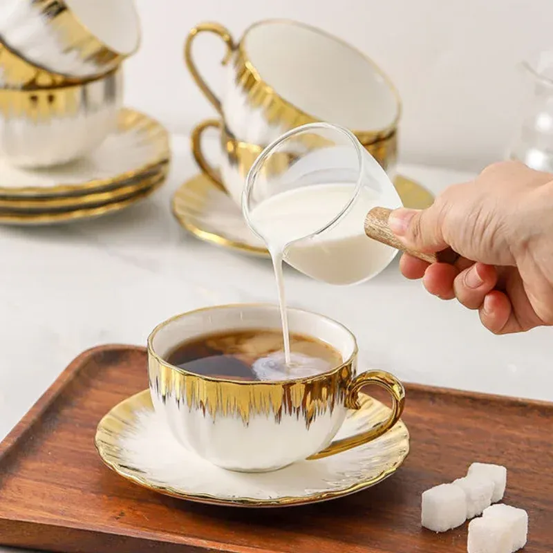 Totoro Hero 3-piece set Espresso Cups and Saucers Ceramic Cups with SaucersPorcelain Coffee Cup and Saucer Set with Gold Trim 2.5 Oz Demitas