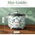 thumbnail image 6 of COOK WITH COLOR Rice Cooker, 6-Cup with Tempered Glass Lid, Floral Blue/Green, 6 of 8
