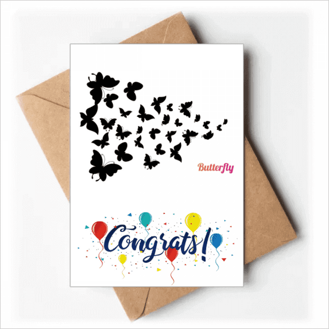 Tarjetas de felicitación Unbranded Mariposas con color oscuro Sobre de la Carta de matrimonio