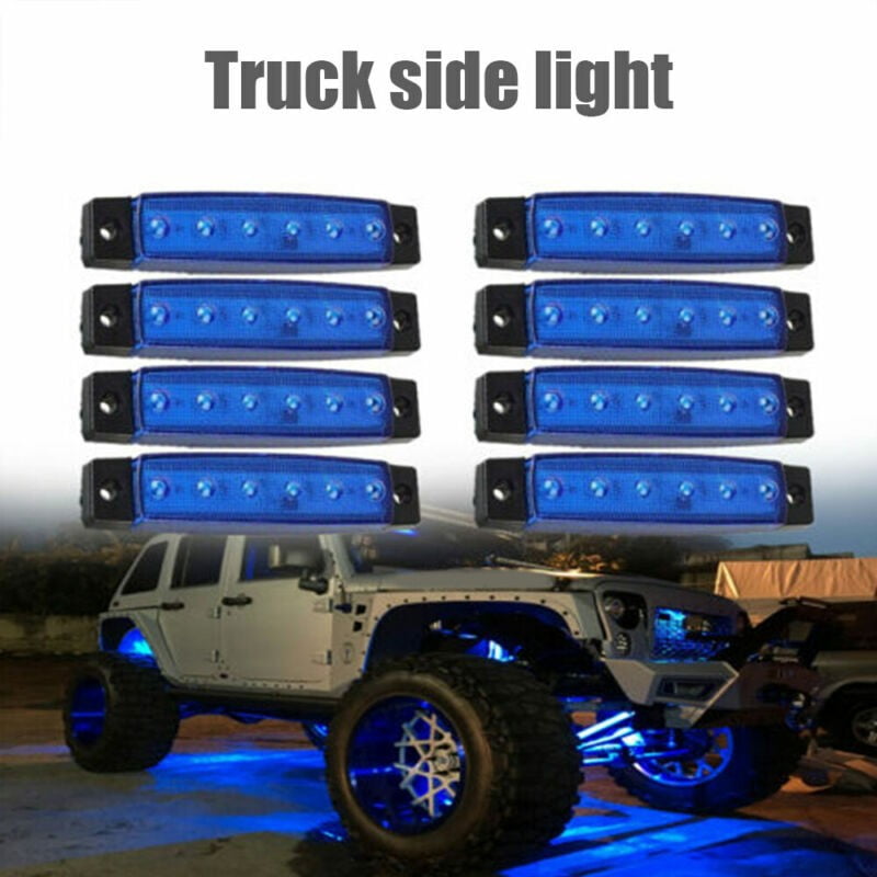 Blue 8 Pods LED Rock Lights Underbody Light For Jeep Offroad Truck UTV ATV  Boat 