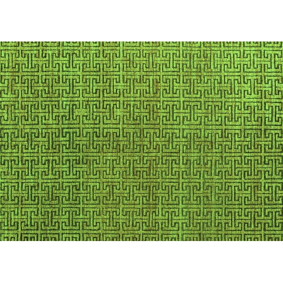 Ahgly Company Indoor Rectangle Abstract Green Modern Area Rugs, 6' x 9'
